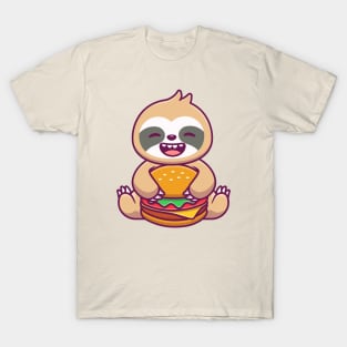 Cute Sloth Eating Burger T-Shirt